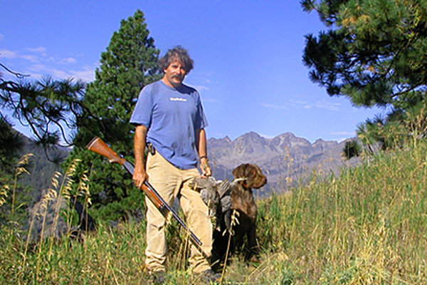 Dennis Campbell with 2 of "Hery's" first blue grouse on a ridge showing Idaho's Seven Devils Mountains in the far background.  Dennis built our McCall cabin and has become a special friend of our entire family.