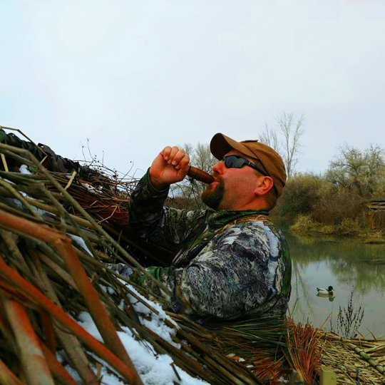 Son-in-law Rick blowing his yantzen at "the swamp".
